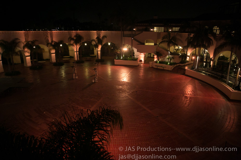Up-lighting at a wedding at the Fess Parker DoubleTree, Santa Barbara