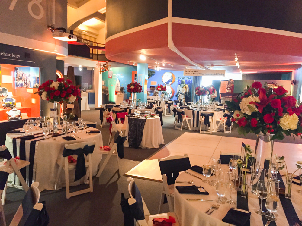 Wedding celebration at the Santa Barbara Maritime Museum