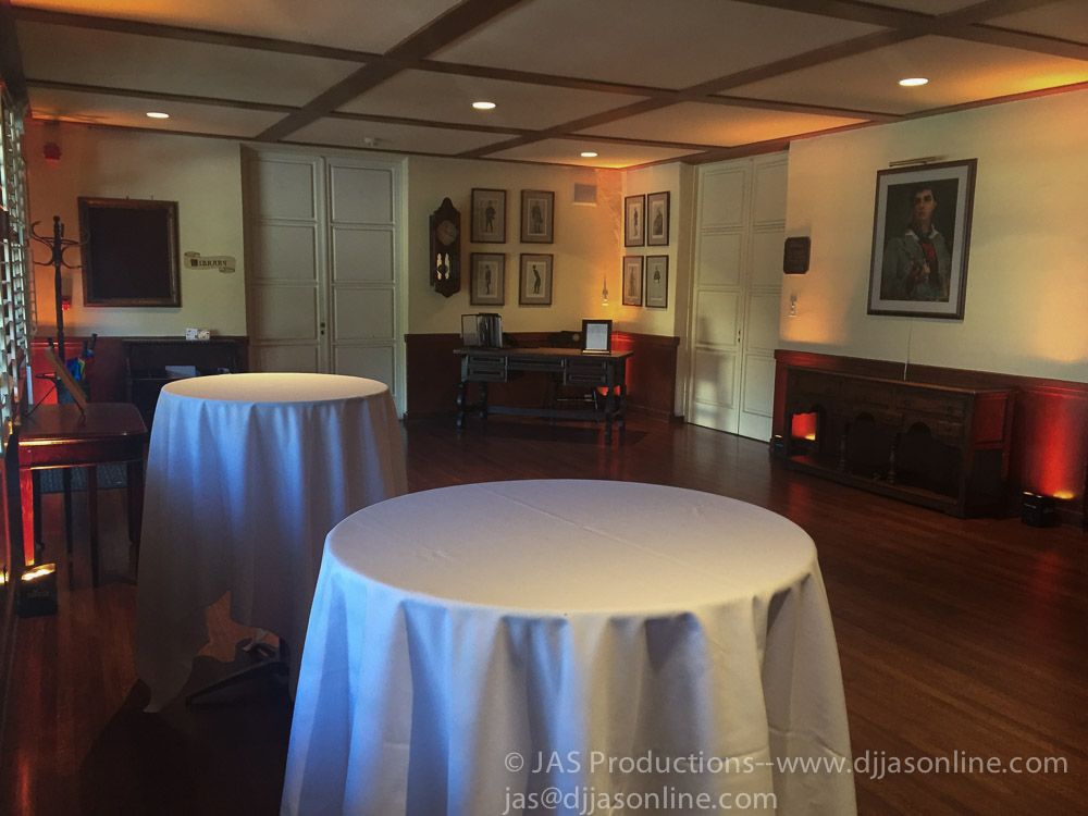 Up-lighting at a wedding at the University Club, Santa Barbara