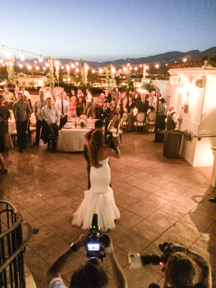 Wedding celebration at the Canary Hotel rooftop, Santa Barbara