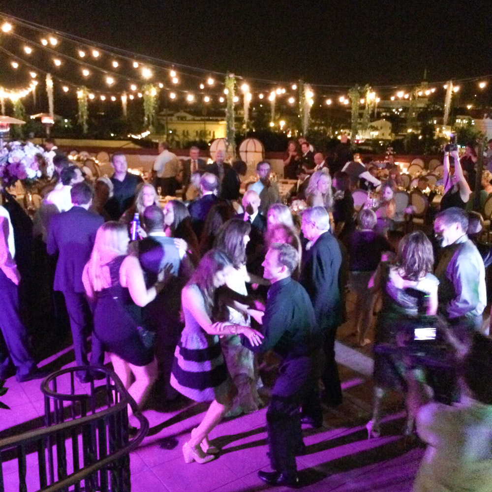 Wedding celebration at the Canary Hotel rooftop, Santa Barbara