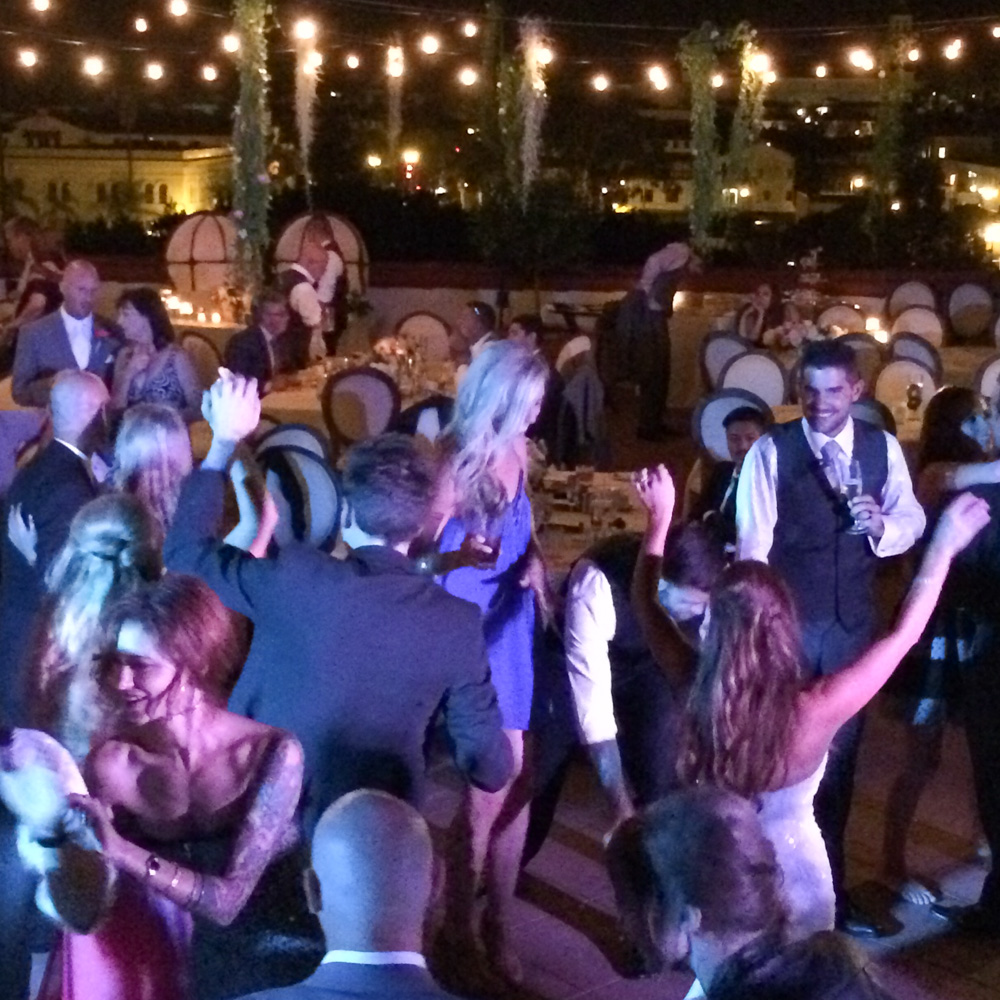 Wedding celebration at the Canary Hotel rooftop, Santa Barbara