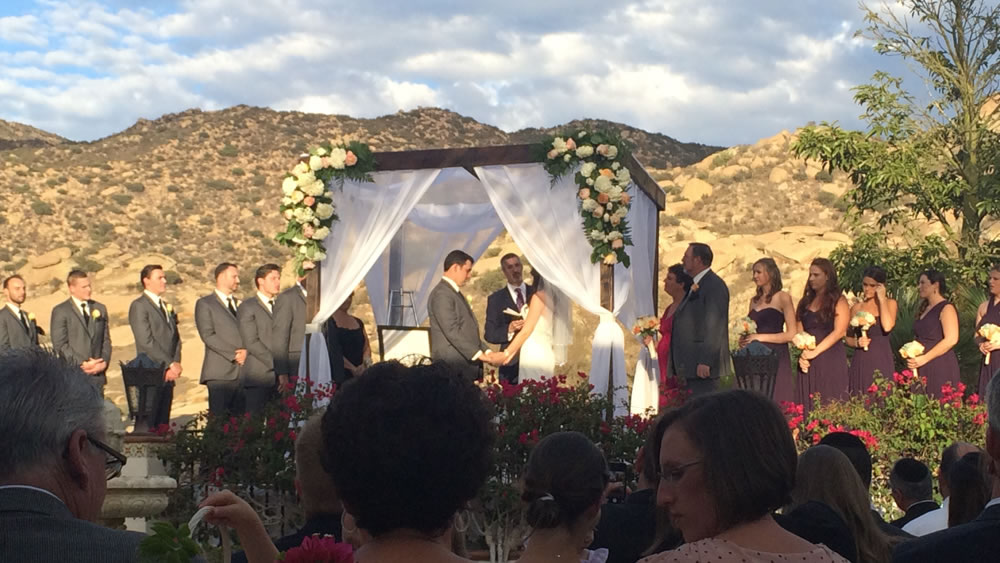 Wedding celebration at Hummingbird Nest Ranch, Simi Valley