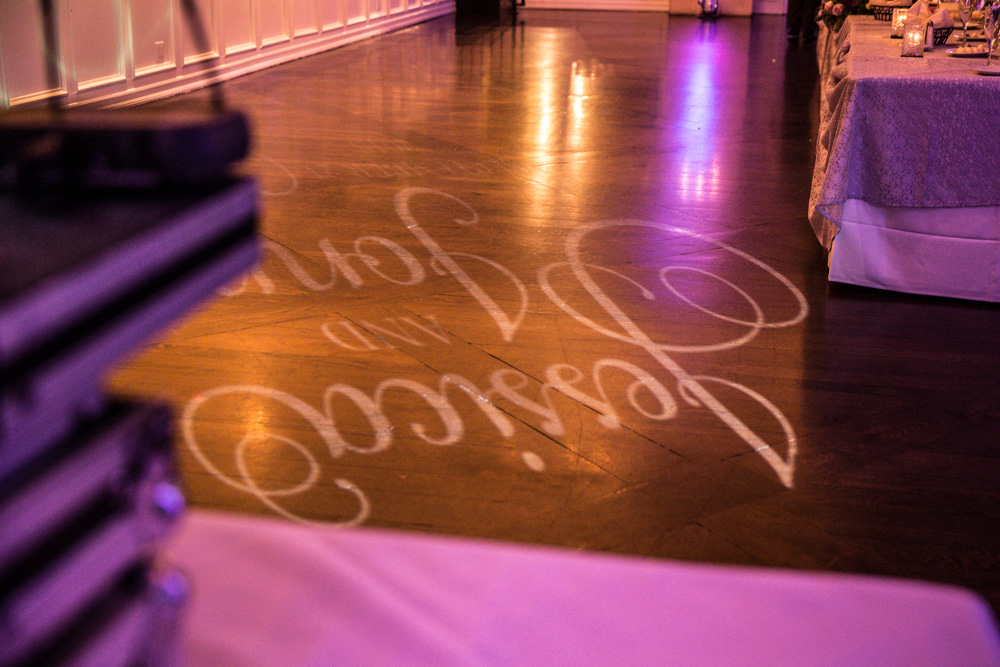 Custom gobo lighting and up-lighting by DJ JAS