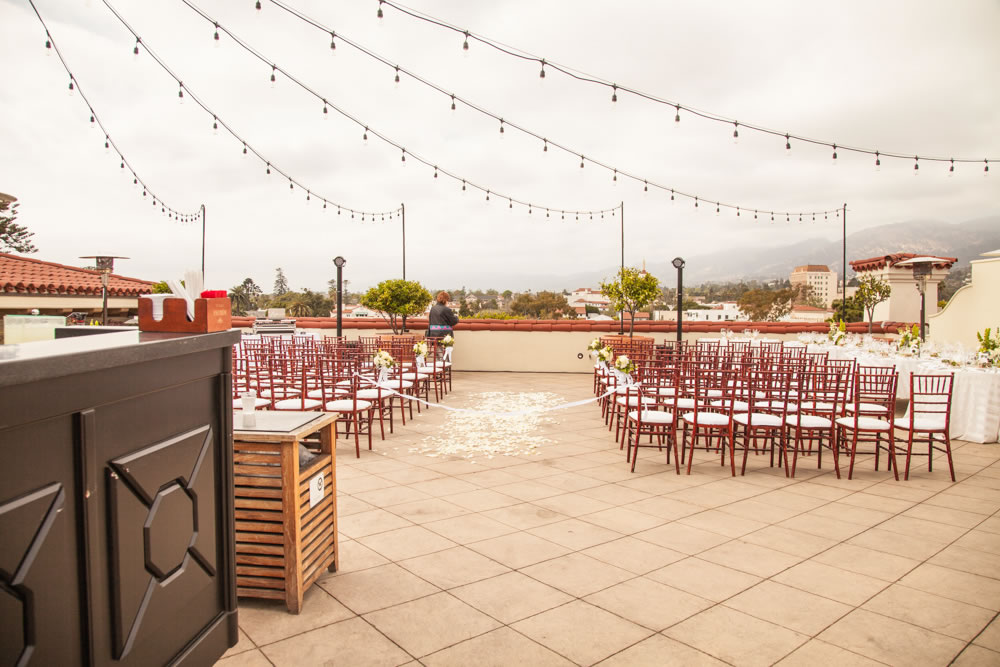 Wedding at the Canary Hotel rooftop, Santa Barbara, with DJ JAS