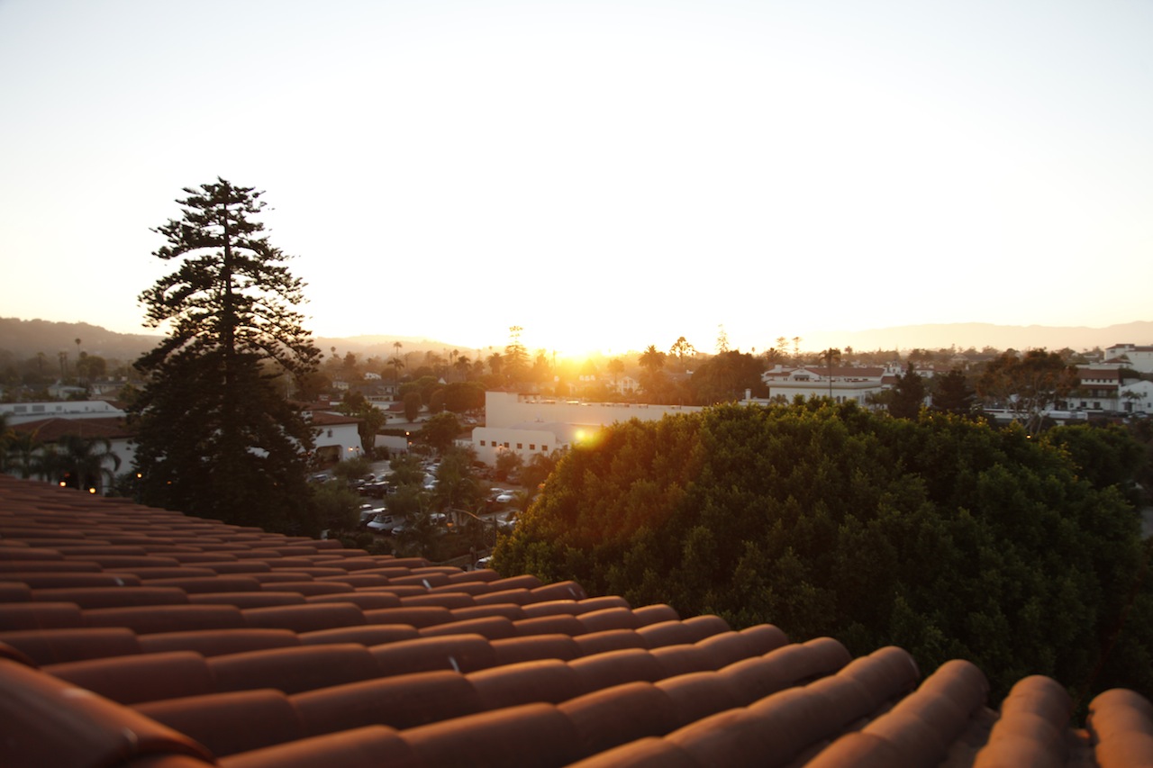 Wedding celebration at the Canary Hotel rooftop, Santa Barbara