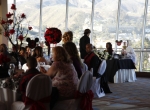 Red up-lighting at a wedding reception by DJ JAS