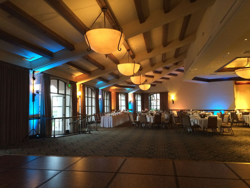 Up-lighting at a wedding at the Fess Parker DoubleTree, Santa Barbara
