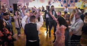 Dance floor at a wedding at Dancing Deer Farm