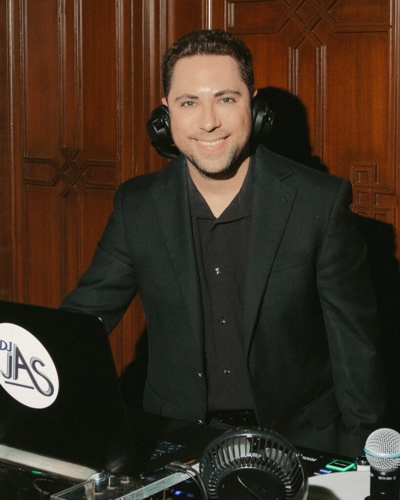 Justin Stern, DJ JAS, at his DJ booth at the Montecito Club