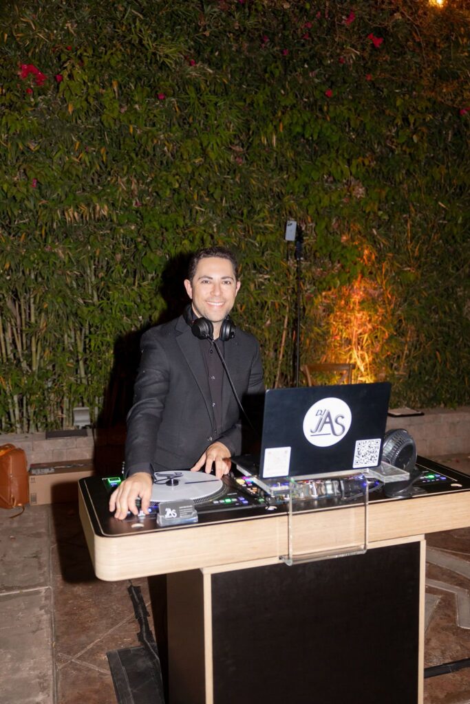 DJ JAS at his booth at Rancho de las Palmas in Moorpark