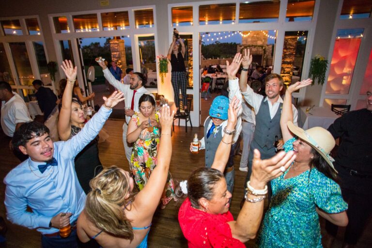 Packed dance floor at a Glen Annie Golf Club wedding